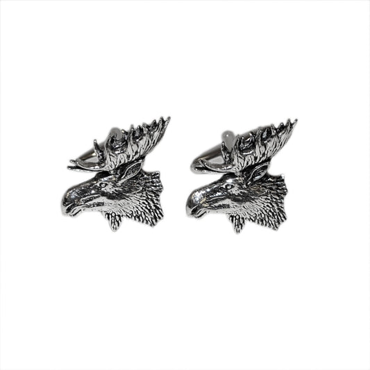 English Made Moose Head Pewter Cufflinks | Ashton and Finch