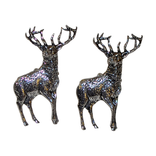 English Made Pewter Standing Stag Cufflinks | Ashton and Finch
