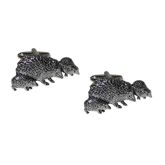 English Made Pewter Hedgehogs Cufflinks | Ashton and Finch