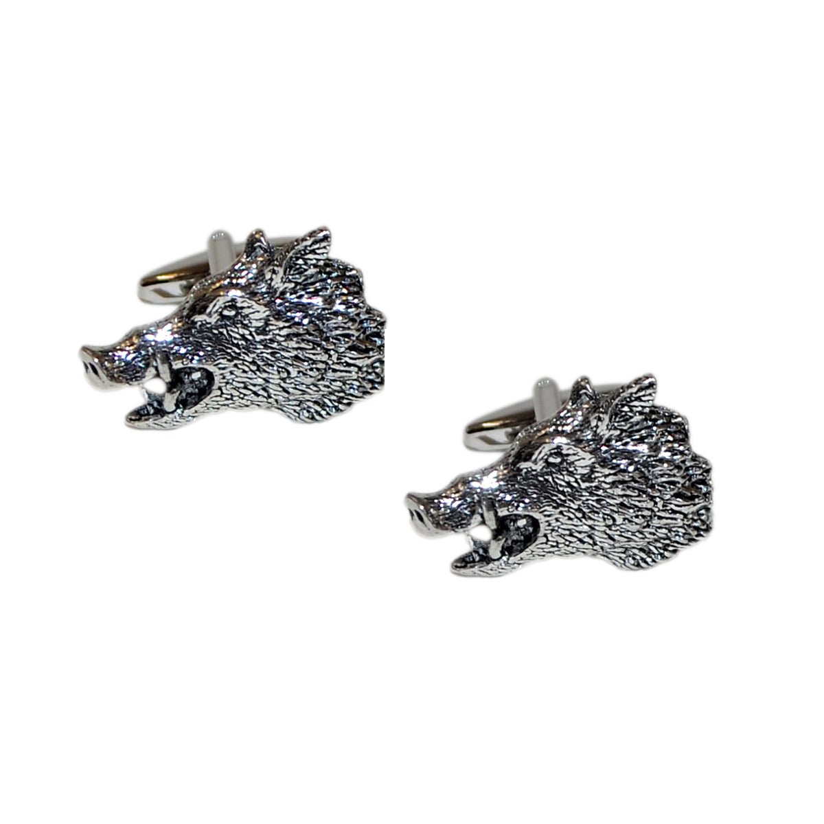 English Made Boars Head Pewter Cufflinks | Ashton and Finch