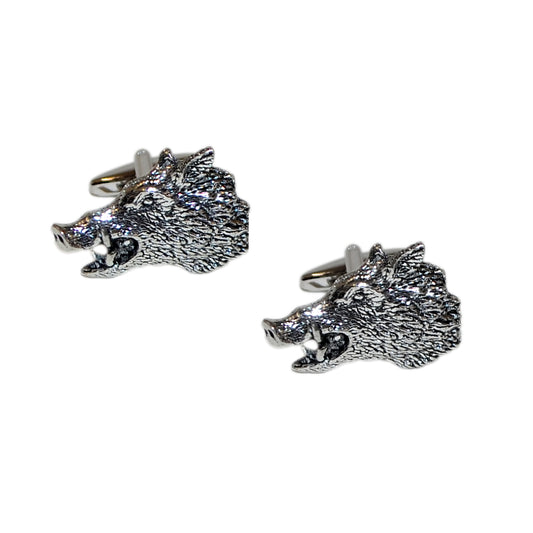 English Made Boars Head Pewter Cufflinks | Ashton and Finch