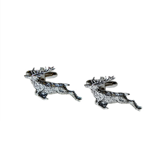 English Made Leaping Stag Pewter Cufflinks | Ashton and Finch
