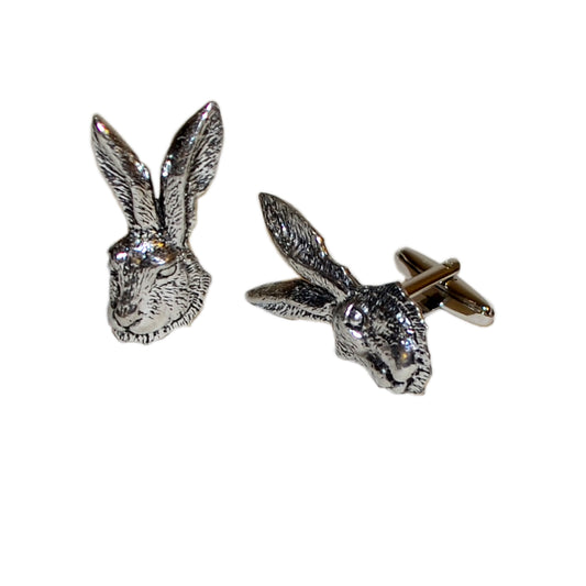English Made Hares Head Pewter Cufflinks | Ashton and Finch