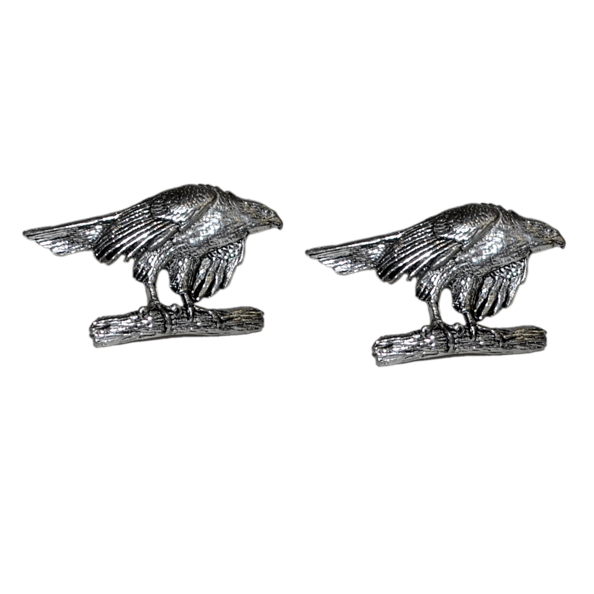 English Made Hawk on Perch Pewter Cufflinks | Ashton and Finch
