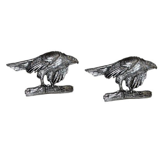 English Made Hawk on Perch Pewter Cufflinks | Ashton and Finch