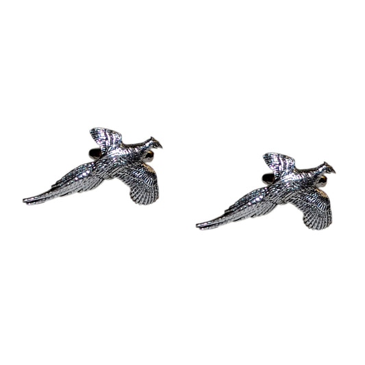 English Made Flying Pheasant Pewter Cufflinks | Ashton and Finch