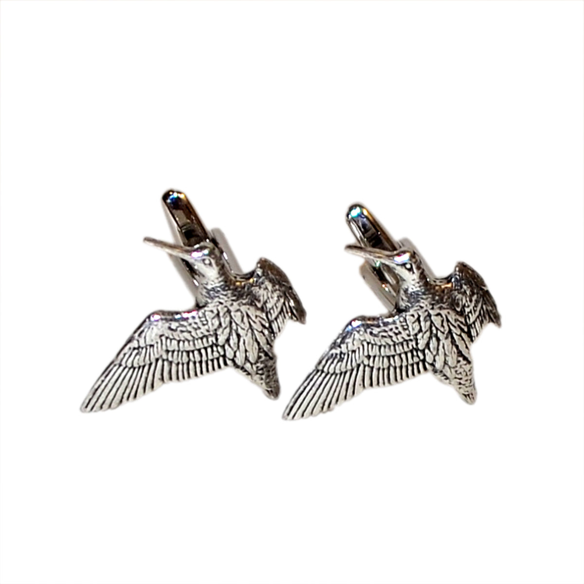 English Made Woodcock Bird Pewter Cufflinks | Ashton and Finch