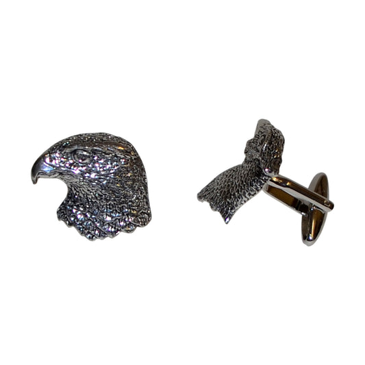 English Made Hawks Head Pewter Cufflinks | Ashton and Finch