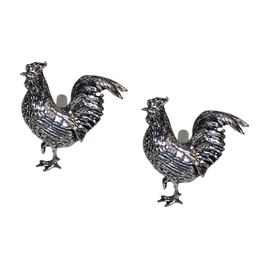 English Made Cockerel Pewter Chicken Cufflinks | Ashton and Finch