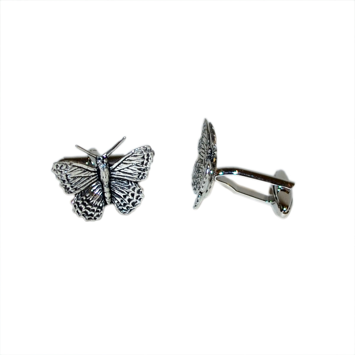 English Made Butterfly Pewter Cufflinks | Ashton and Finch