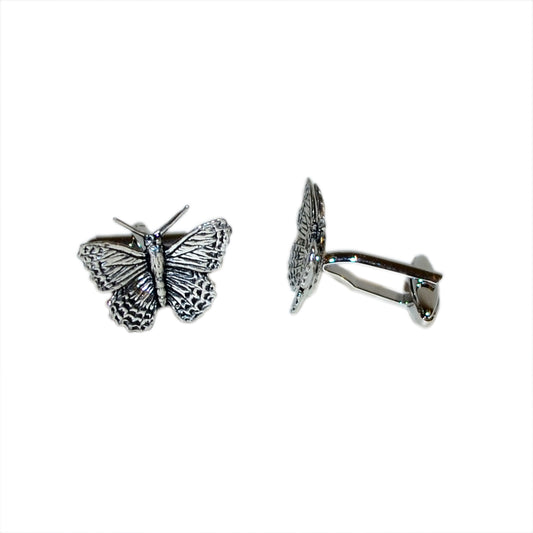 English Made Butterfly Pewter Cufflinks | Ashton and Finch