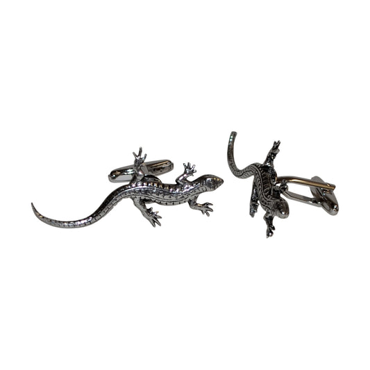 English Made Lizard Gecko Pewter Cufflinks | Ashton and Finch
