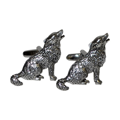English Made Howling Wolf Pewter Cufflinks | Ashton and Finch