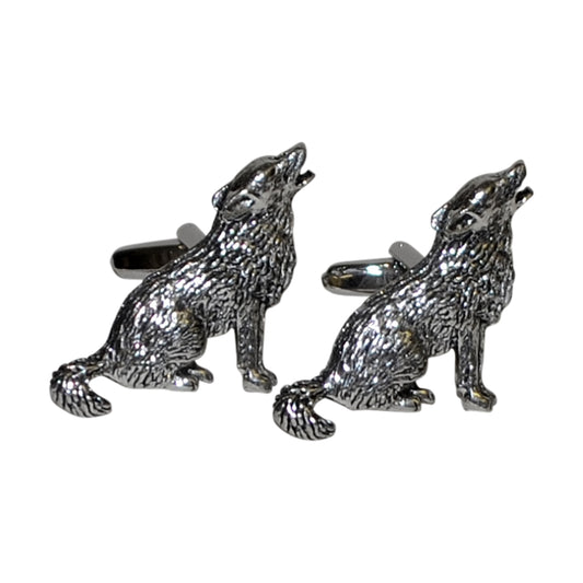 English Made Howling Wolf Pewter Cufflinks | Ashton and Finch