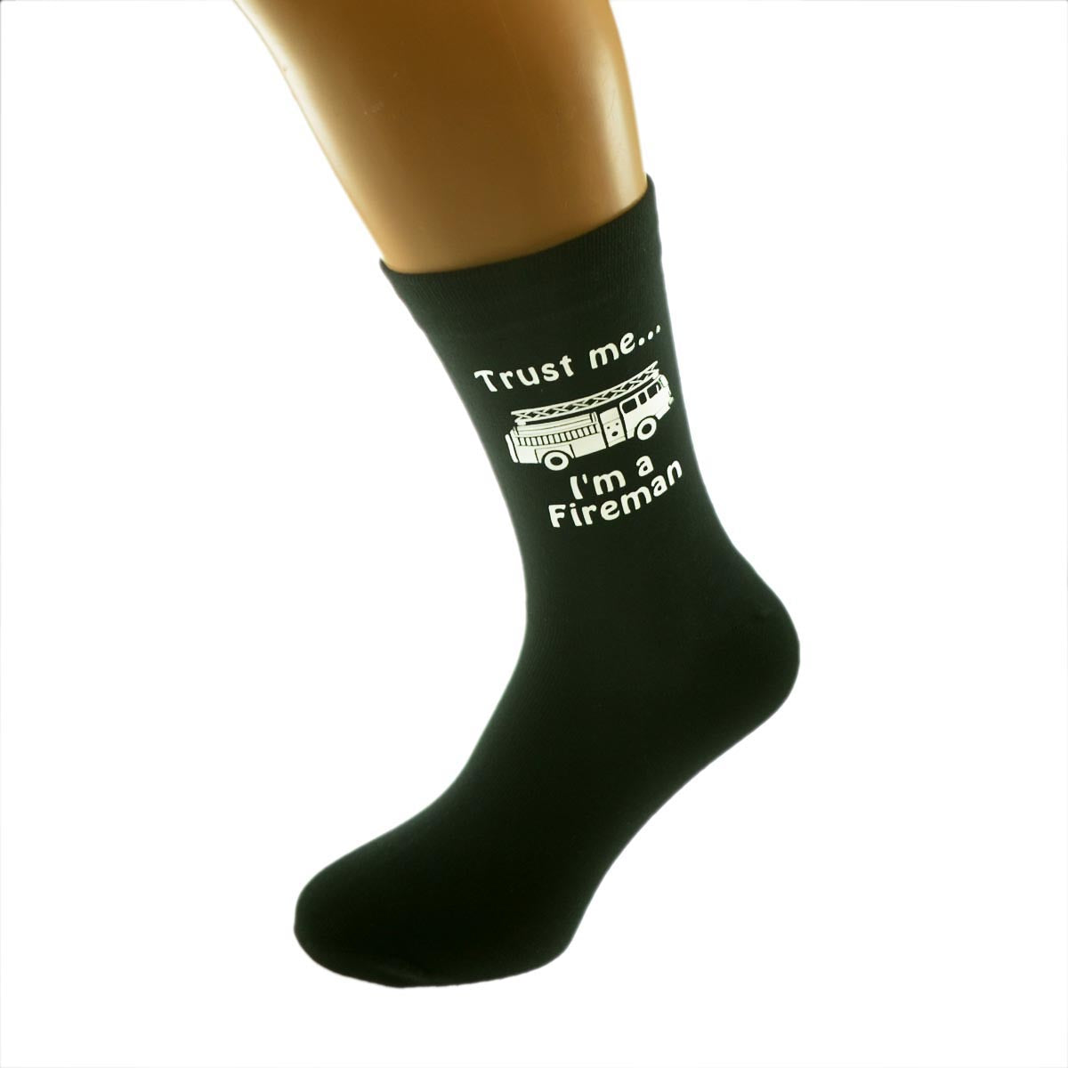 Trust Me I’m A Fireman Mens Black Socks| Ashton and Finch