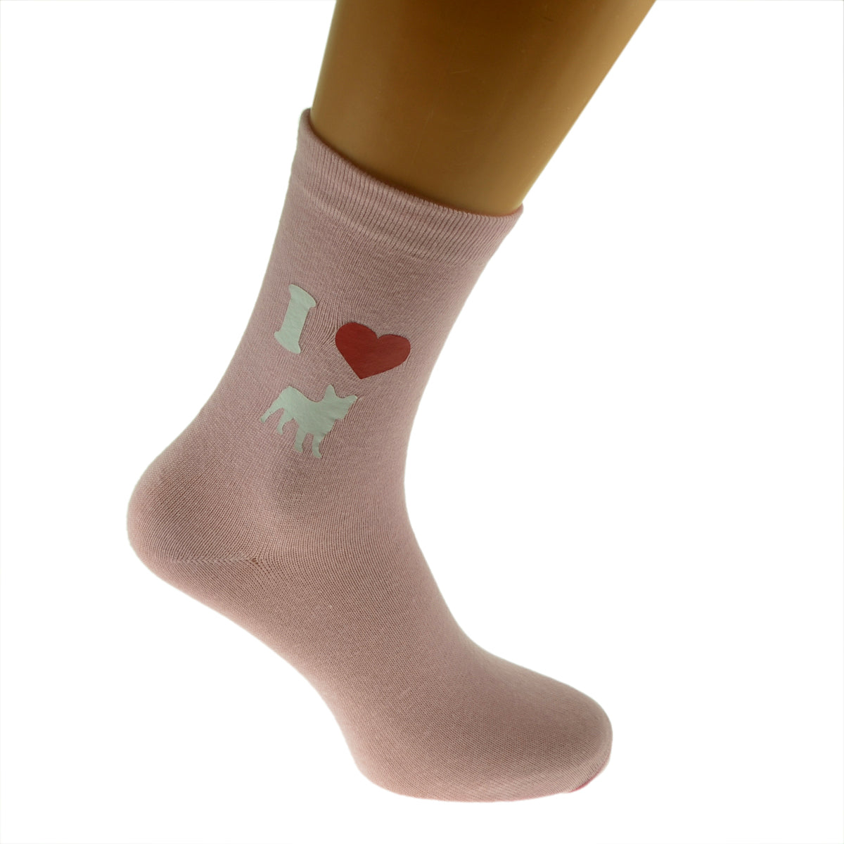 I Love French Bulldogs Ladies Pink Socks| Ashton and Finch
