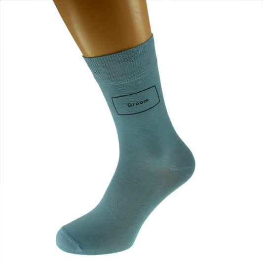 Sky Blue Vinyl Print Wedding Socks| Ashton and Finch