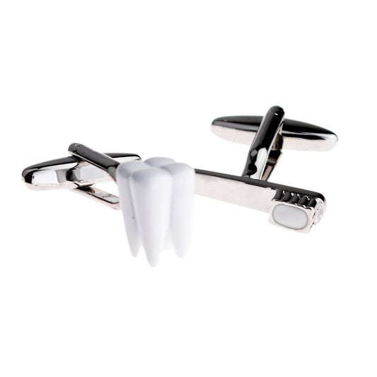 CLEAN TEETH Toothbrush and Tooth Cufflinks Set | Ashton and Finch