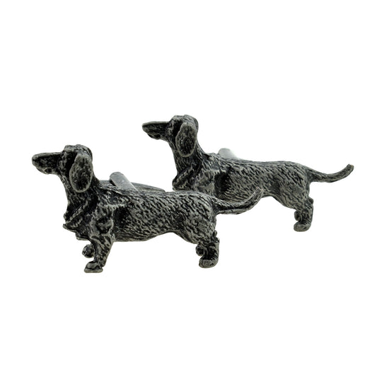 Antique Finish Pewter Dachshund sausage Dog Cufflinks | Ashton and Finch