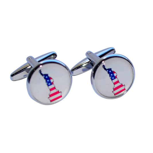 Statue of Liberty with Stars & Stripes Iconic Design Cufflinks | Ashton and Finch