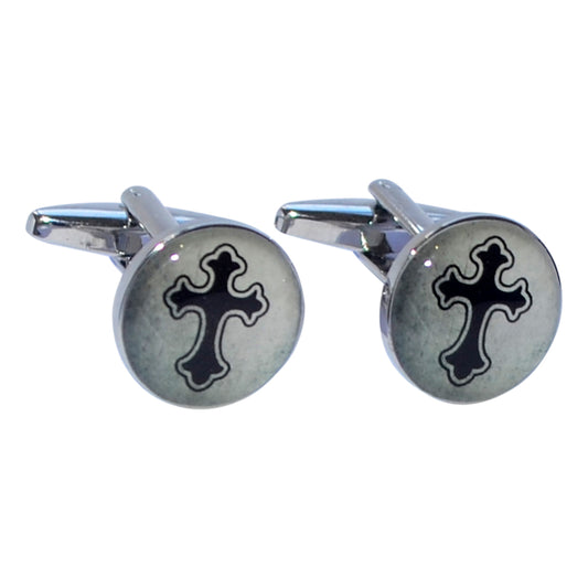 Contemporary Ornate Christian Cross Cufflinks | Ashton and Finch