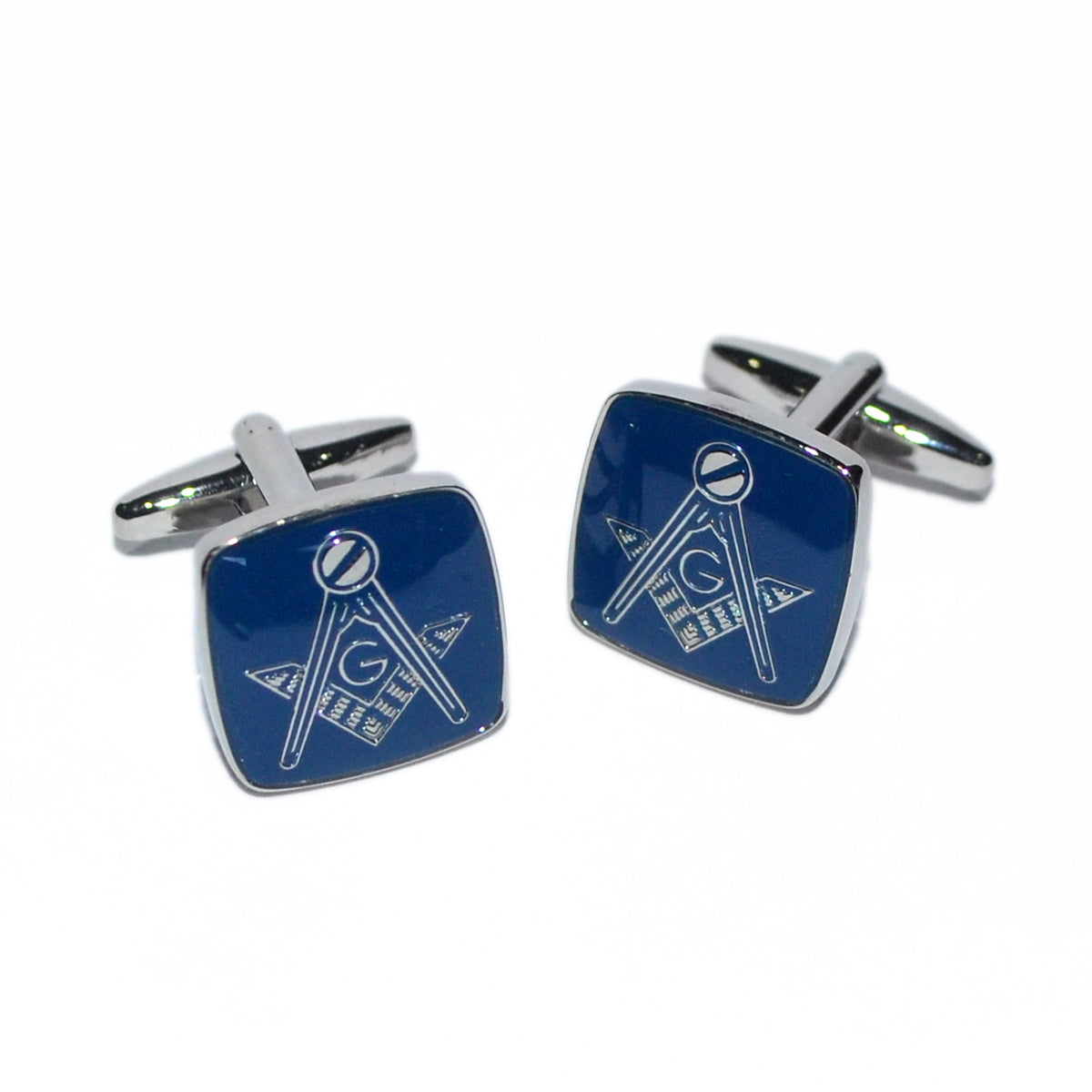 Masonic Blue & Silver Cufflinks with G | Ashton and Finch