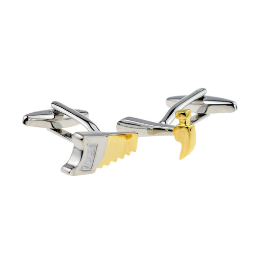 Two Tone Hammer & Saw DIY Handyman Cufflinks | Ashton and Finch