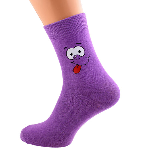 Purple Funny Face Novelty Socks| Ashton and Finch