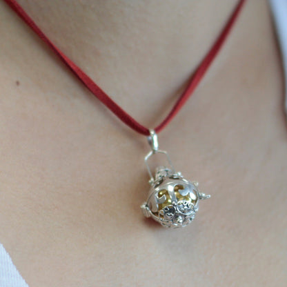 18mm Silver Magic Angel Bell Necklace