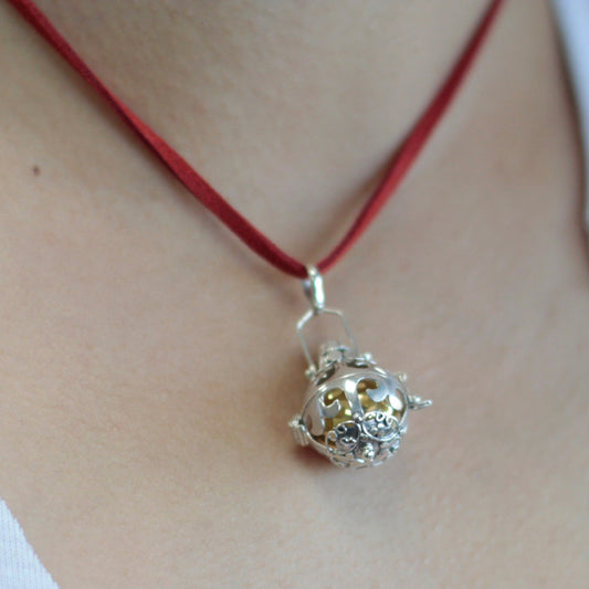 18mm Silver Magic Angel Bell Necklace