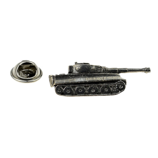 Panzer Tank English Pewter Lapel Pin Badge
