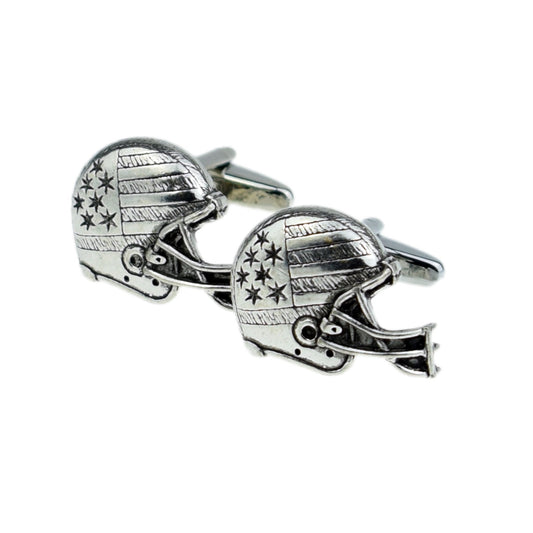 English Made American Football Helmet Pewter Cufflinks | Ashton and Finch