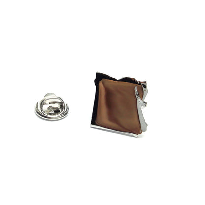 Outline Map of Egypt Rhodium Plated Lapel Tie Pin