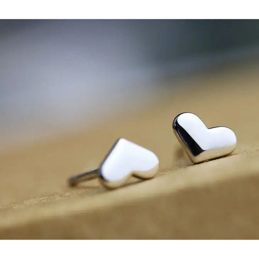 Heart Earrings Stud 925 Silver | Ashton and Finch