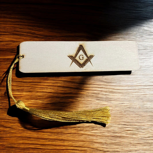 Engraved Wooden Masonic With G Bookmark  Thoughtful Gift  | Ashton and Finch