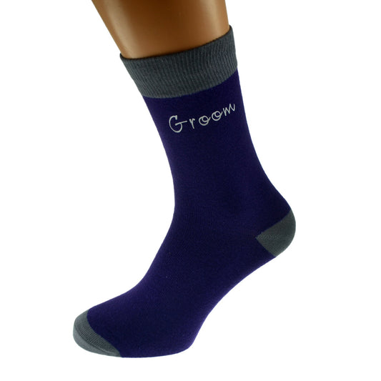 Purple Slate Grey Mens Funky Wedding Socks| Ashton and Finch