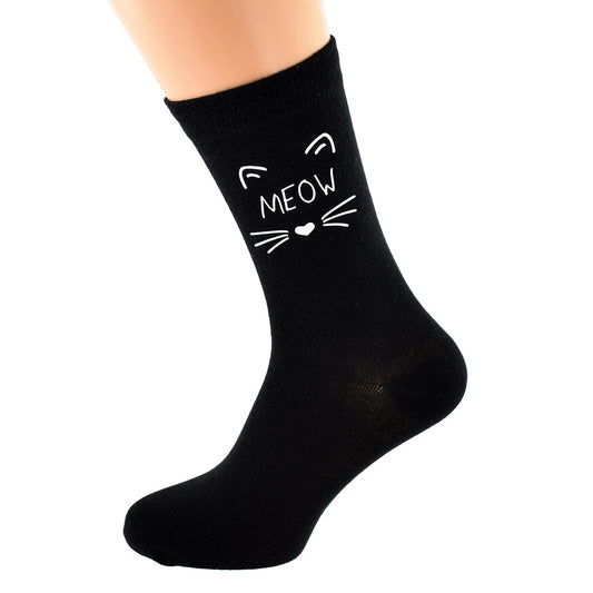 Mens Black Socks Novelty Pet Cat Meow Socks| Ashton and Finch