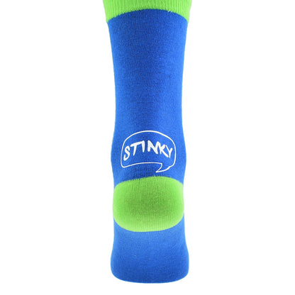 Fun Stinky Design Blue Lime Green Unisex Socks| Ashton and Finch