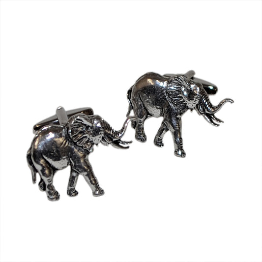 English Made Pewter Elephant Cufflinks | Ashton and Finch