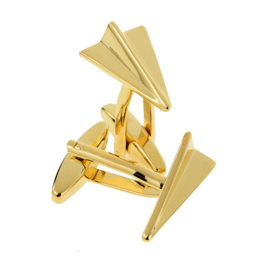 Gold Plated Paper Plane Design Cufflinks | Ashton and Finch