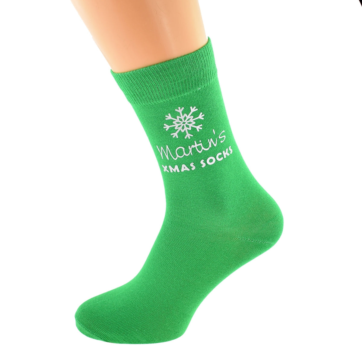 Personalised Snowflake Design Christmas Socks Mens Or Ladies| Ashton and Finch