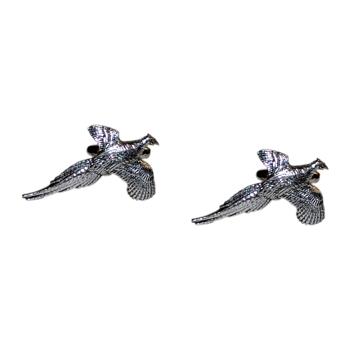 English Made Flying Pheasant Pewter Cufflinks | Ashton and Finch