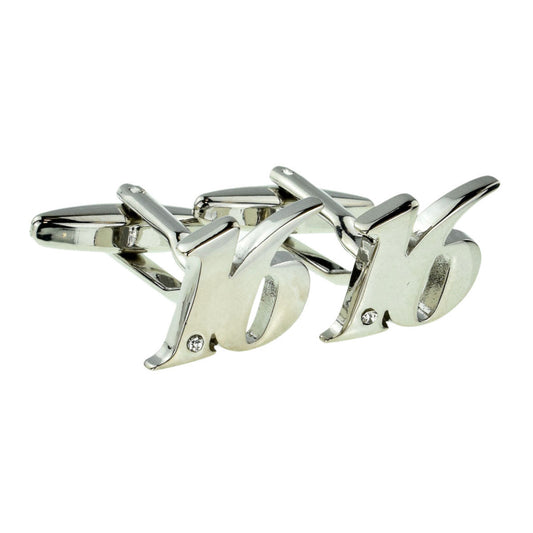 Rhodium Plated AGE 16 Cufflinks | Ashton and Finch