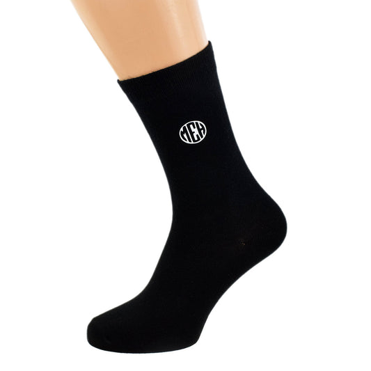 Plain Black Socks With Personalised Silhouette Initials| Ashton and Finch