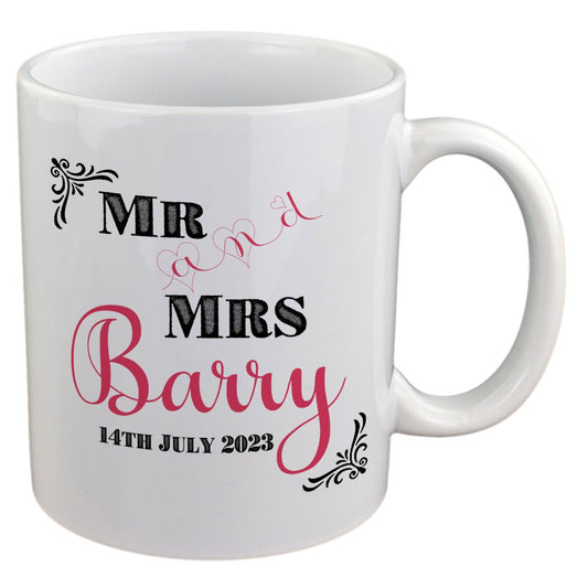 Personalised Wedding Mug – Mr & Mrs with Date Engraving | Ashton and Finch