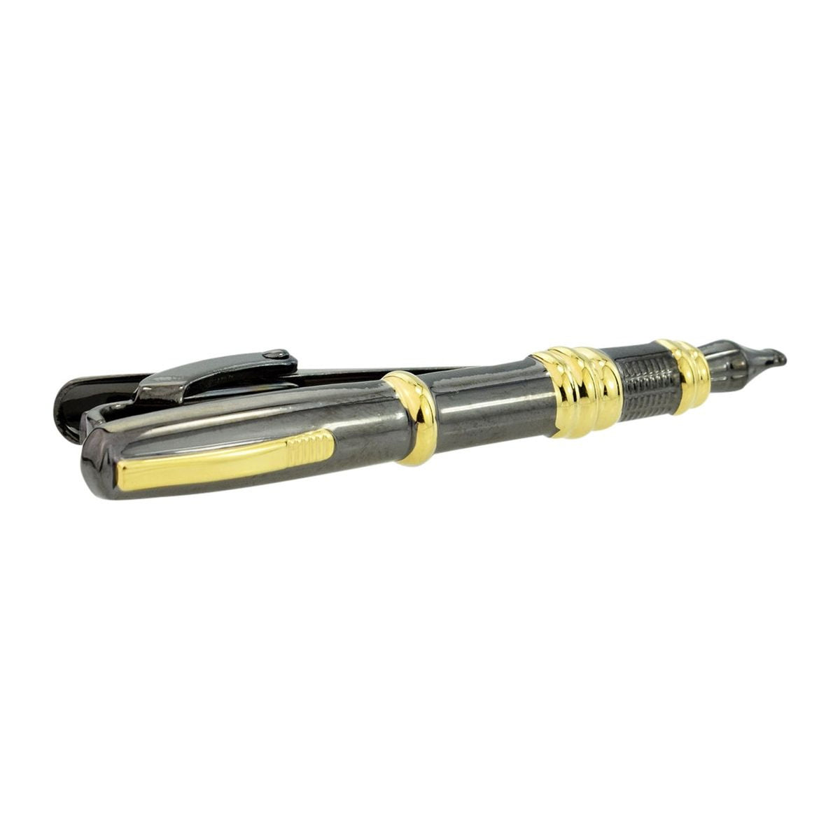 Two Tone Gunmetal and Gold Fountain Pen Design Tie Clip  | Ashton and Finch