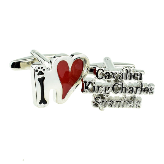 I Love Cavalier King Charles Spaniels Dog Cufflinks | Ashton and Finch