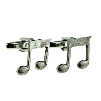 English Made Pewter Cufflinks Music Quaver Notes | Ashton and Finch