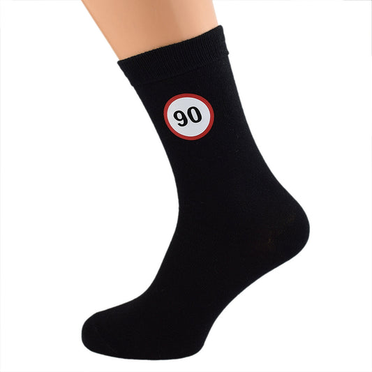 90 MPH Road Sign Mens Black Socks| Ashton and Finch