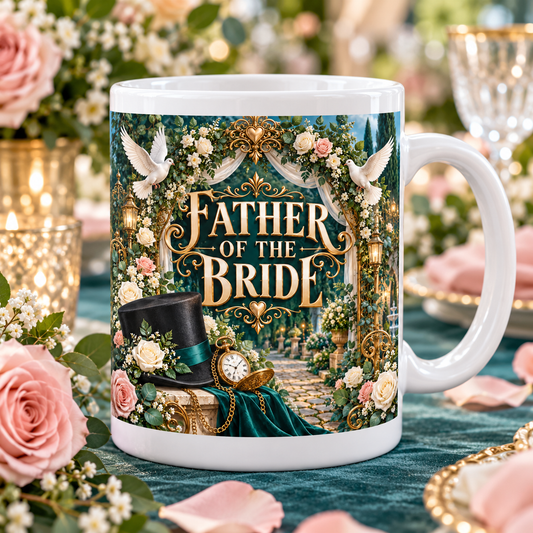 Father of the Bride — Garden Walk Wedding Mug — front design